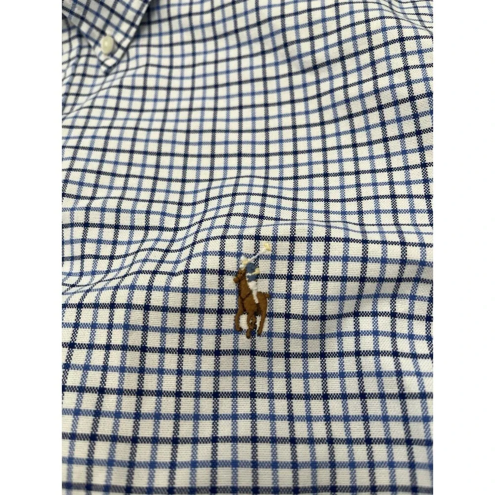 Polo Ralph Lauren Men's Shirt M Plaid L/S Classic Fit Button Down Flesh Pony